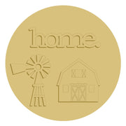 3D Round MDF Cutout Home Farm Windmill and Barn - Unfinished For DIY