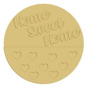 3D Round MDF Cutout Home Sweet Home With Heart Cutouts - Unfinished For DIY