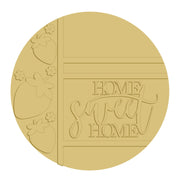 3D Round MDF Cutout Home Sweet Home With Strawberries - Unfinished For DIY