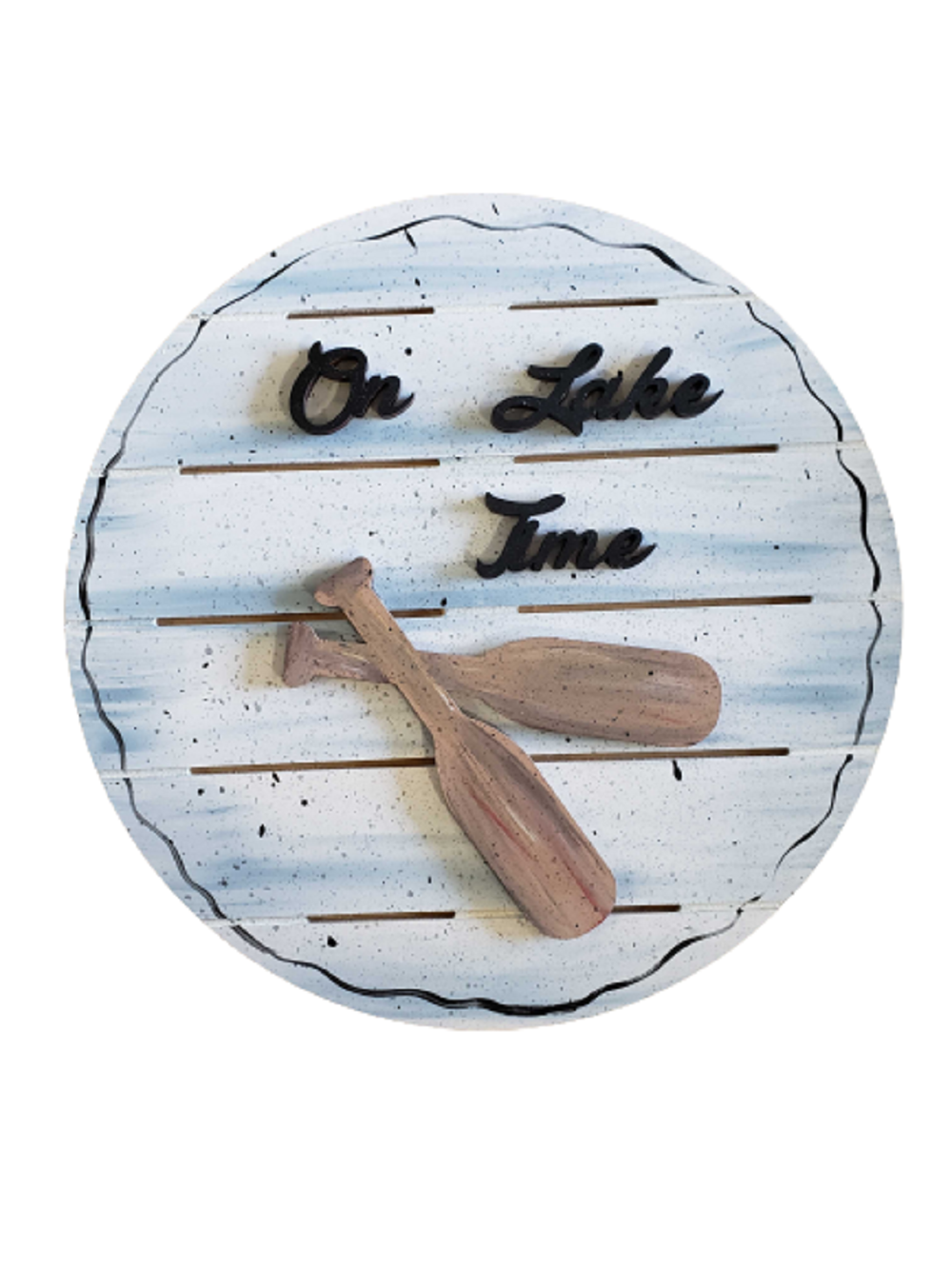 Design By Line Round MDF Cutout On Lake Time Paddles - Unfinished For DIY