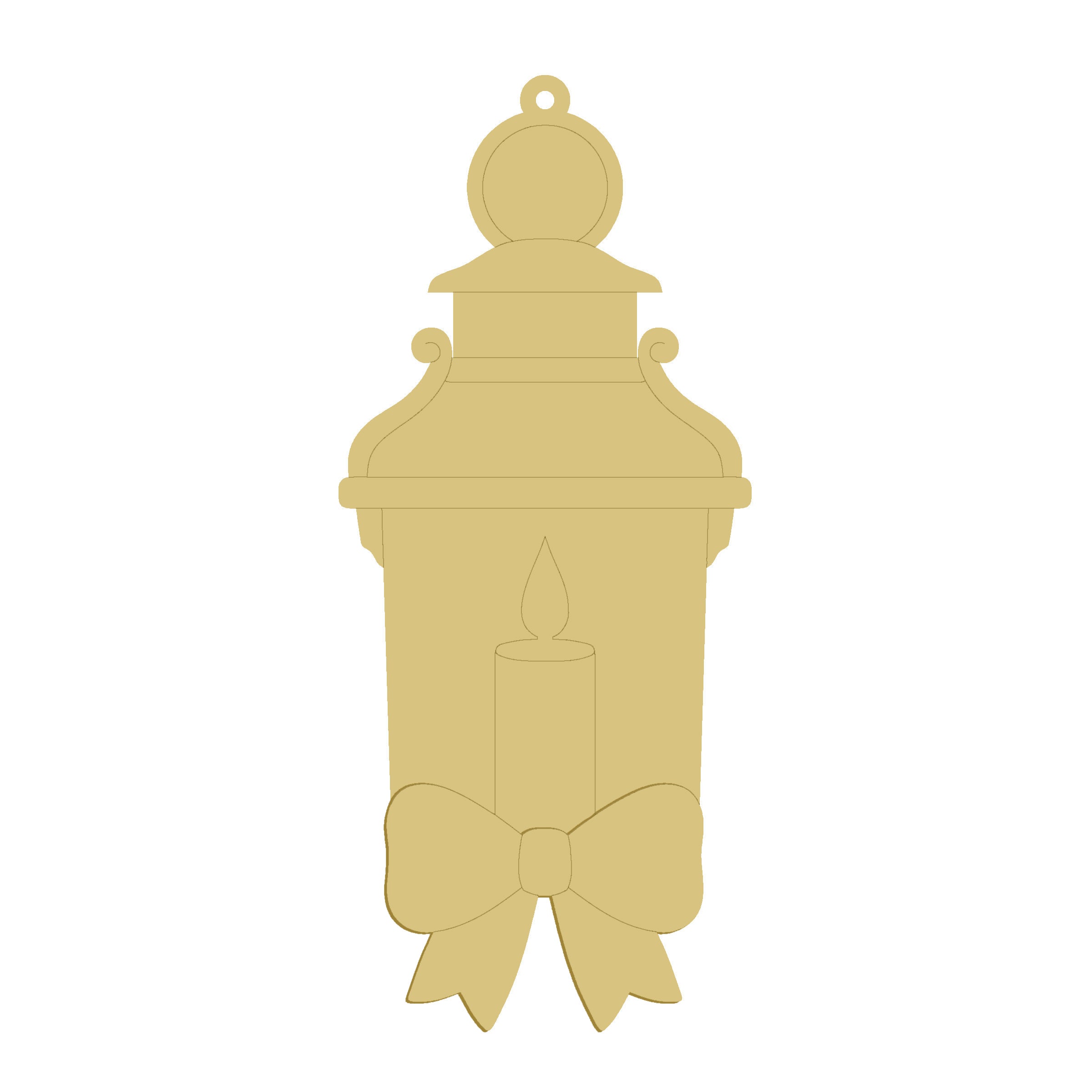 3D Christmas Lantern  MDF Cutout   - Unfinished For DIY