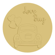 3D Round MDF Cutout Love Bug With Hearts - Unfinished For DIY