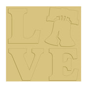 3D Round MDF LOVE Liberty Bell Cutout  - Unfinished For DIY