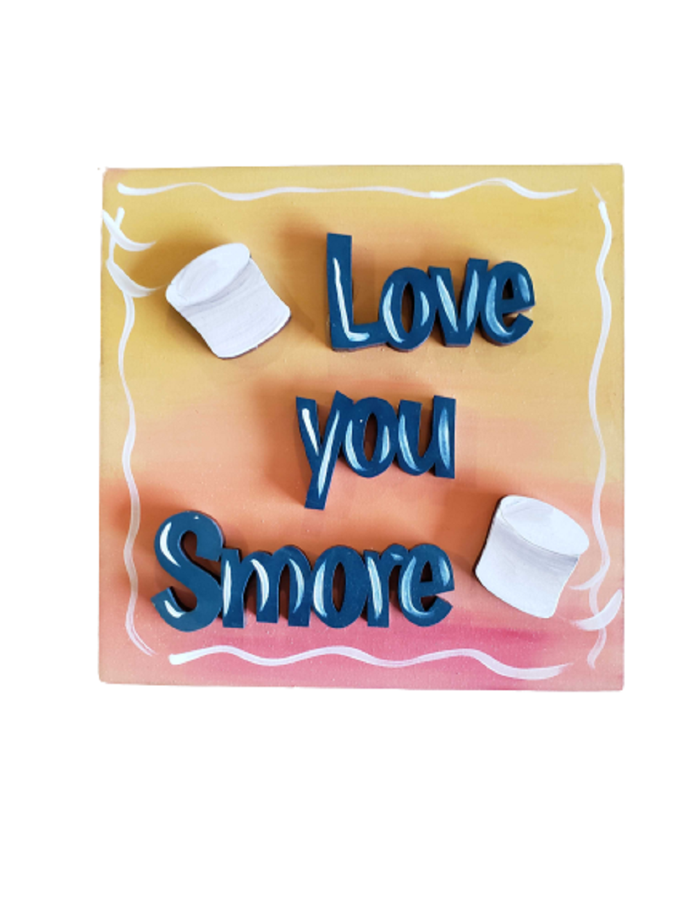 3D Square MDF Cutout Love You Smore - Unfinished For DIY