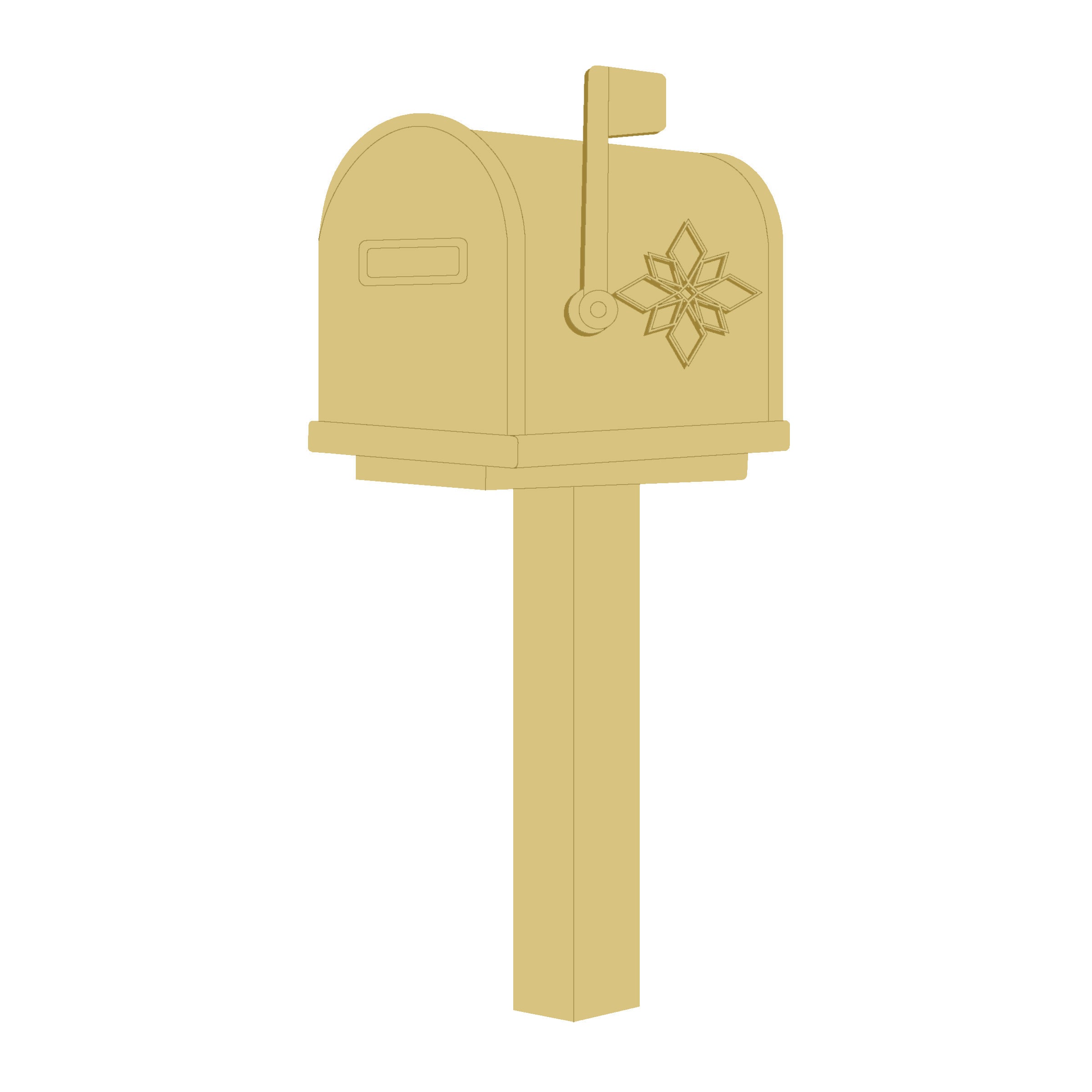 3D  MDF Cutout  Winter Mailbox  - Unfinished For DIY