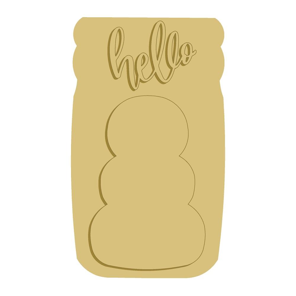 3D Mason Jar MDF Cutout Hello Three Pumpkin Stack - Unfinished For DIY