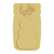 3D Mason Jar MDF Cutout Hello Three Pumpkin Stack - Unfinished For DIY