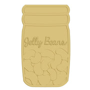 3D Mason Jar MDF Cutout Jelly Beans - Unfinished For DIY