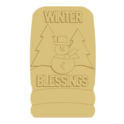 3D Mason Jar MDF Cutout Winter Blessings Snowman Scene - Unfinished For DIY