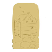 3D Design By Line Mason Jar MDF Cutout With Stacked Hive On Pebbles With Bees - Unfinished For DIY