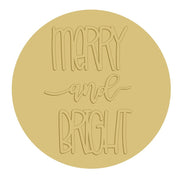 3D Round MDF Cutout Merry And Bright - Unfinished For DIY
