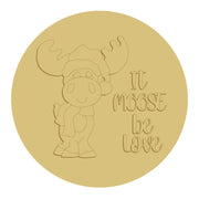 3D Round MDF Cut Out It Moose Be Love - Unfinished For DIY