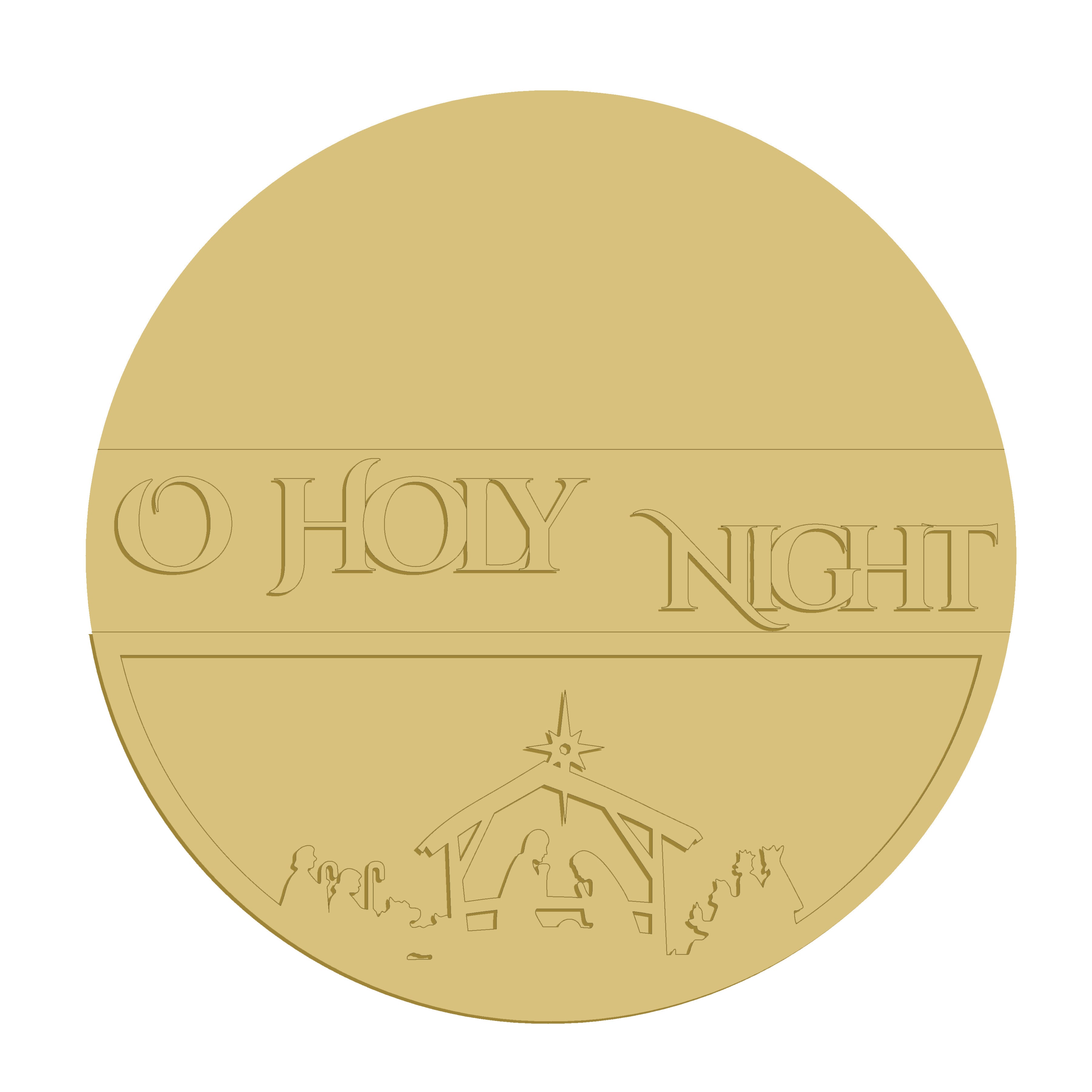 3D Round MDF Cutout Holy Night Nativity Scene - Unfinished For DIY