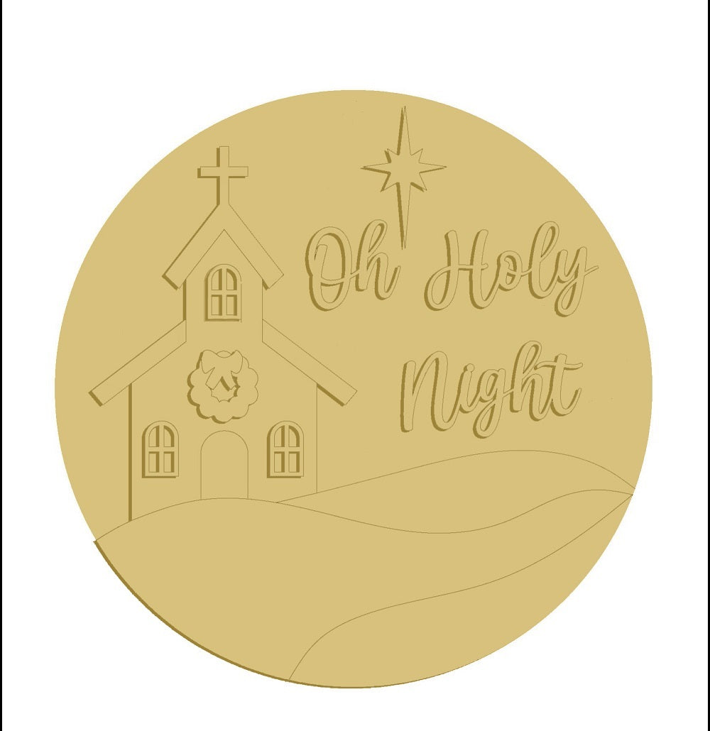 3D Oh Holy Night Unfinished Wood Cutout Style 2