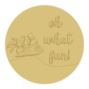 3D Round MDF Cutout Oh What Fun Snowmen On Sled - Unfinished For DIY