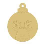 3D Ornament MDF Cutout Reindeer Head With Antlers Inside - Unfinished For DIY