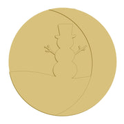 3D Round MDF Cutout Snowman Moon - Unfinished For DIY