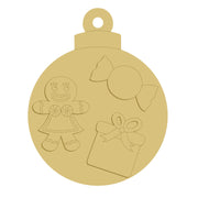 3D Ornament MDF Cut Out Gingerbread Man Gift Box With Ribbon And Candy Decorations - Unfinished For DIY