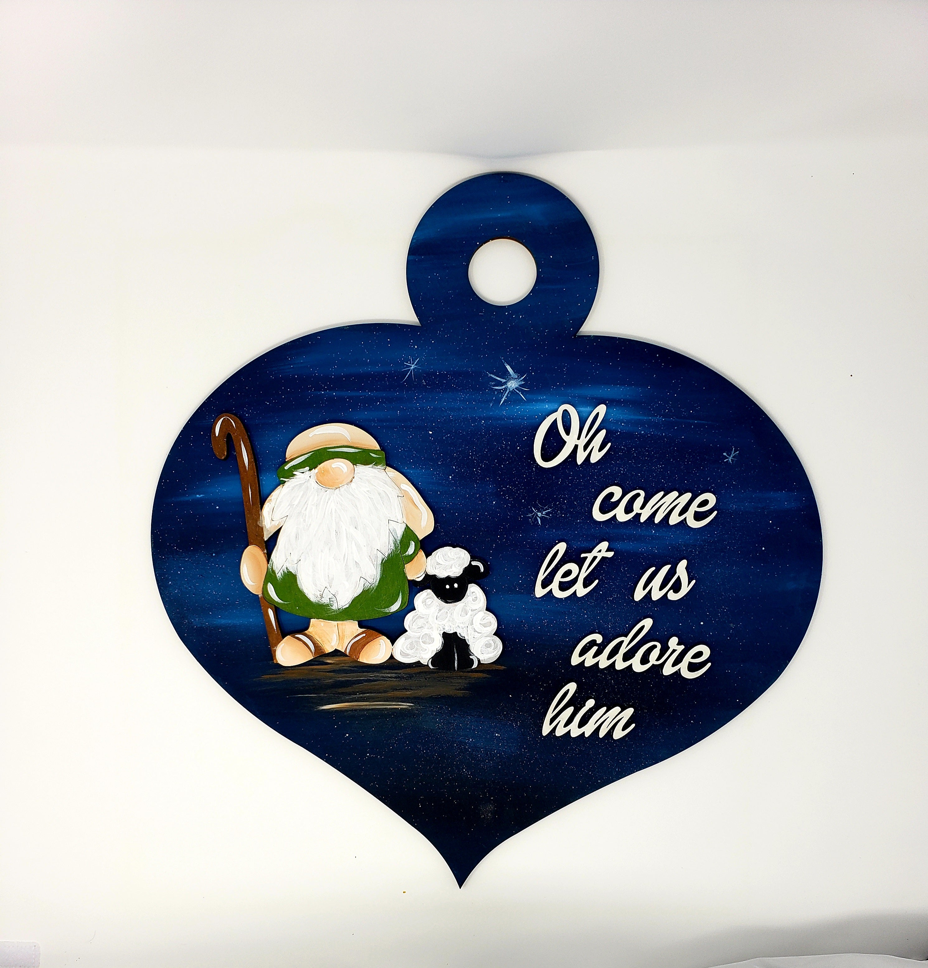 Design By Line Ornament MDF Cutout Oh Come Let Us Adore Him - Unfinished For DIY