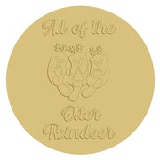 3D Round MDF Cutout All Of The Otter Reindeer With Three Otters Holding A Christmas Tree - Unfinished For DIY