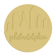 3D Round MDF Philadelphia Skyline Cutout  - Unfinished For DIY