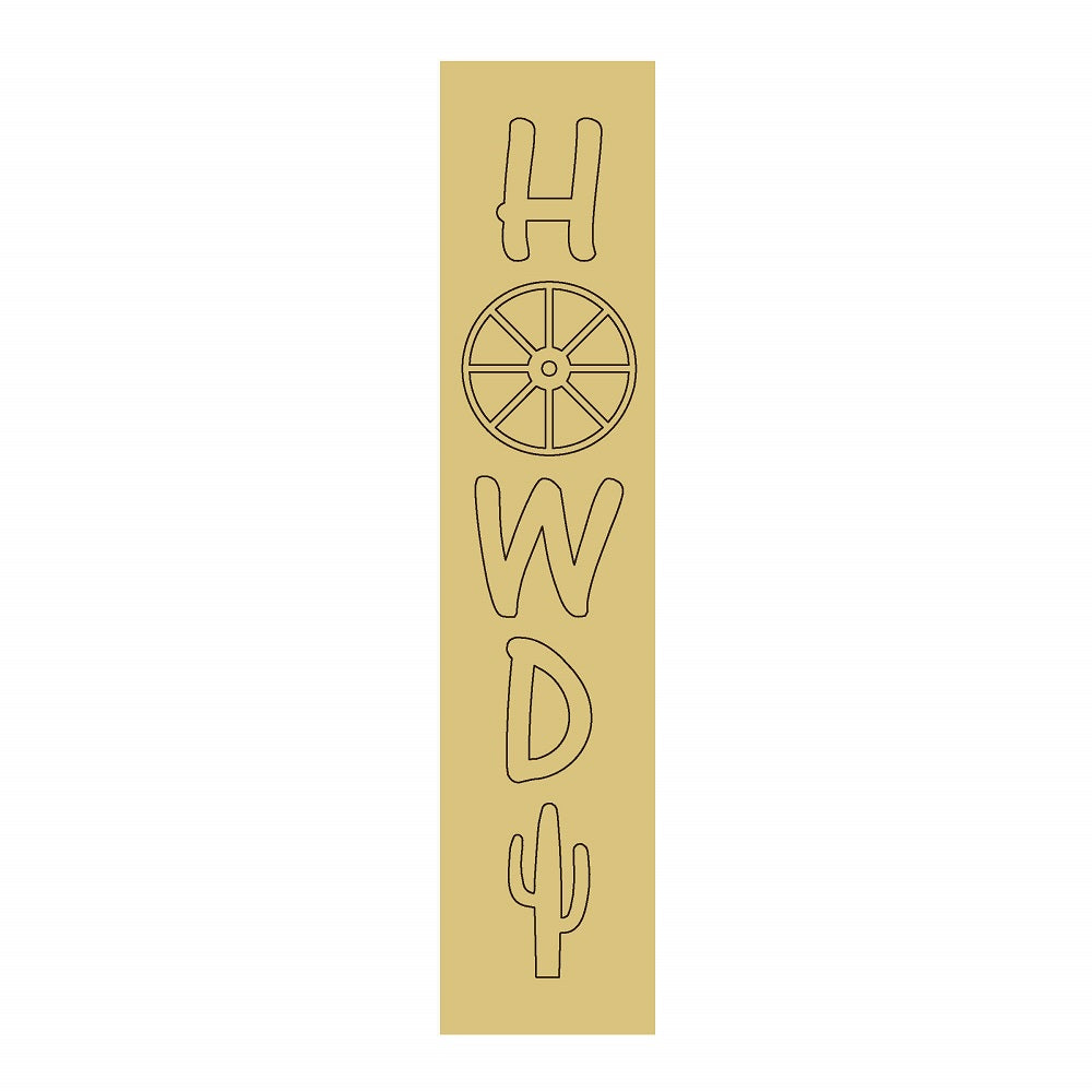 3D Porch Leaner MDF Cutout Howdy Wheel (Letters Only) - Unfinished For ...
