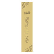 3D Rectangular MDF Cut Out Well Hello With Floral Corner Accents (Letters Only) - Unfinished For DIY