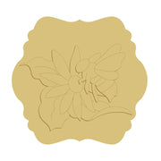 3D Scalloped Square MDF Cutout Bee Pollinating Flower - Unfinished For DIY