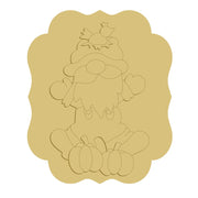 3D Scalloped Plaque MDF Cutout Harvest Scene With Scarecrow And Pumpkins - Unfinished For DIY