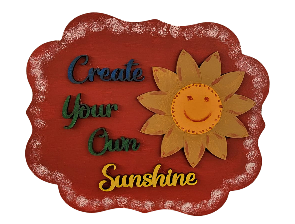 Design By Line Scalloped Square MDF Cutout Create Your Own Sunshine - Unfinished For DIY