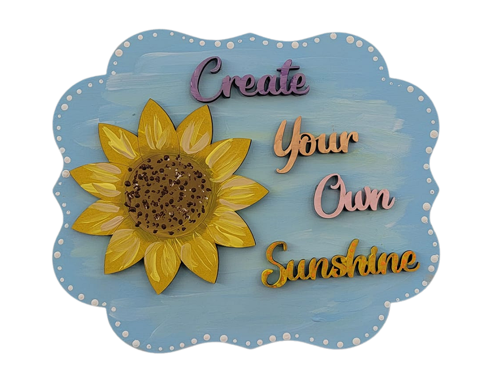 Design By Line Scalloped Square MDF Cutout Create Your Own Sunshine - Unfinished For DIY