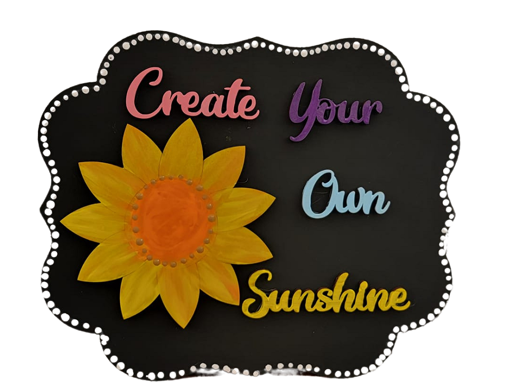 Design By Line Scalloped Square MDF Cutout Create Your Own Sunshine - Unfinished For DIY