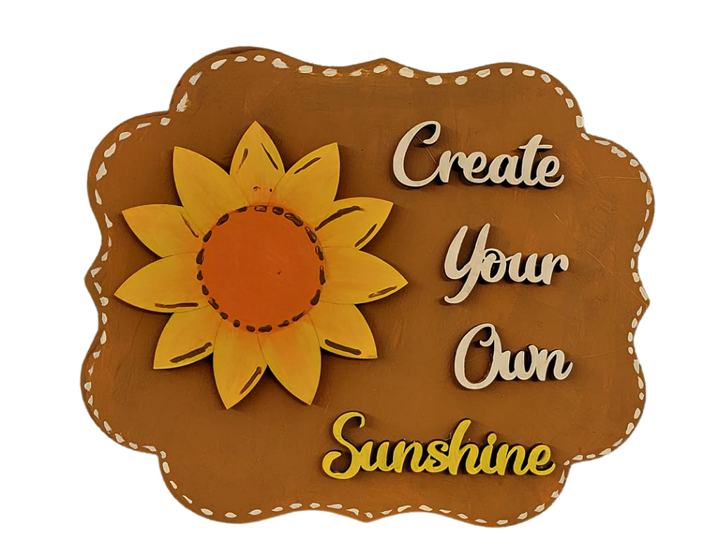 Design By Line Scalloped Square MDF Cutout Create Your Own Sunshine - Unfinished For DIY