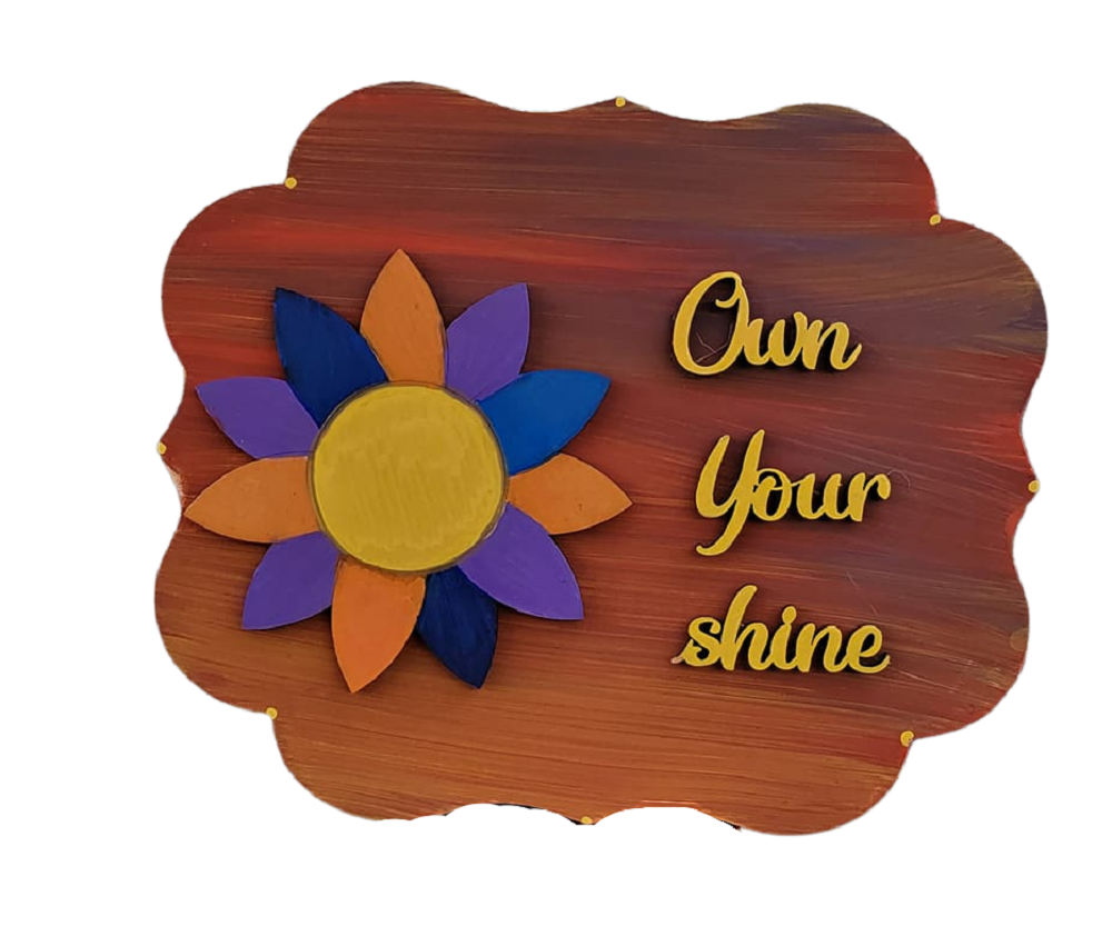 3D Scalloped Plaque Square MDF Cutout Create Your Own Sunshine - Unfinished For DIY