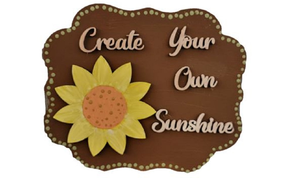 3D Scalloped Plaque Square MDF Cutout Create Your Own Sunshine - Unfinished For DIY