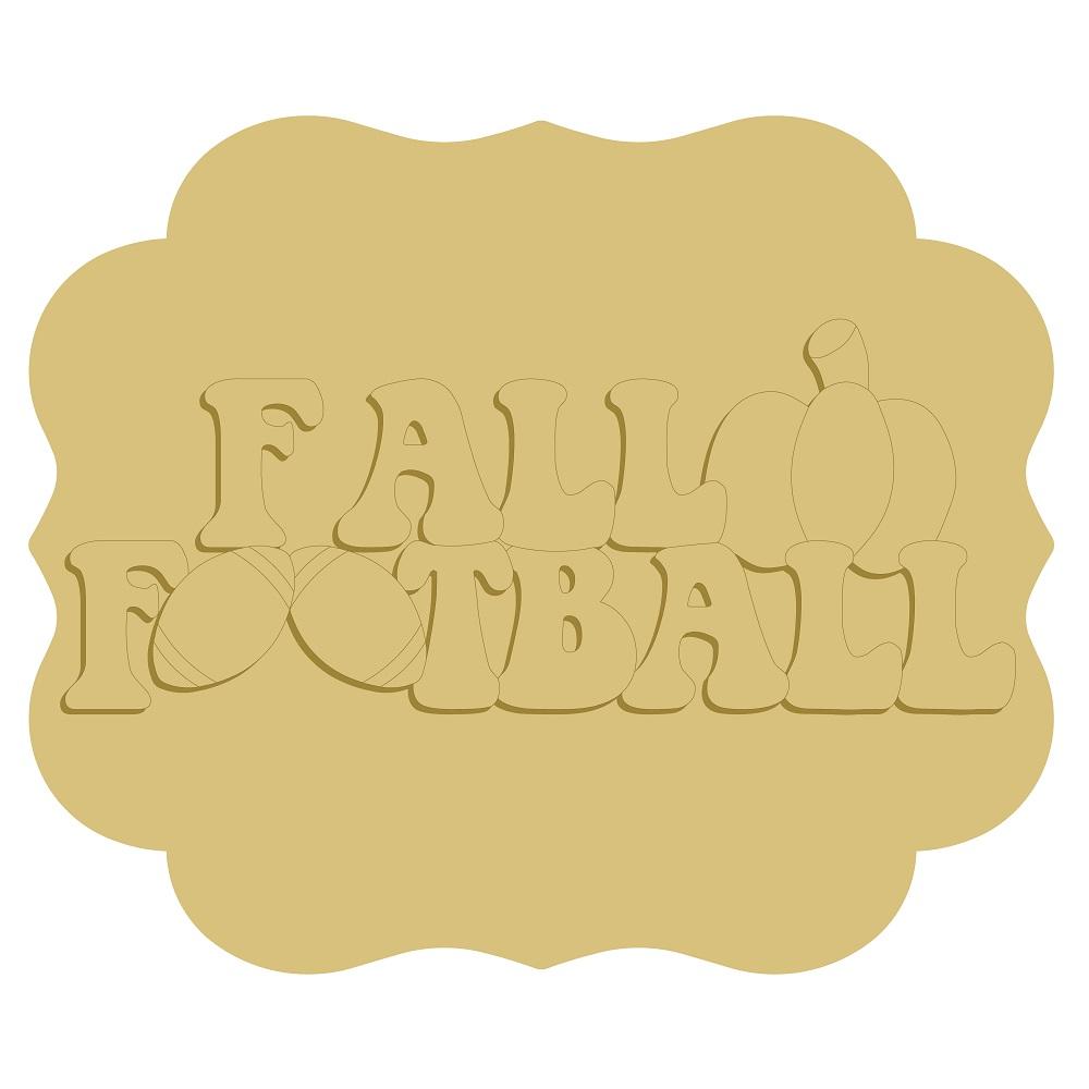 3D Scalloped Plaque MDF Cutout Fall Football - Unfinished For DIY