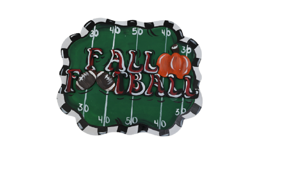 Design By Line Cloud MDF Cutout Fall Football - Unfinished For DIY