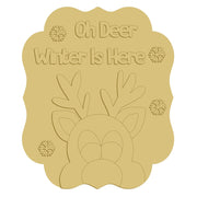 3D Plaque MDF Cutout Oh Deer Winter Is Here - Unfinished For DIY