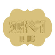3D Scalloped MDF Cutout Support Our Troops Plaque - Unfinished For DIY