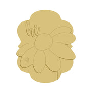 3D Floral Plaque MDF Cutout With Hi Script - Unfinished For DIY