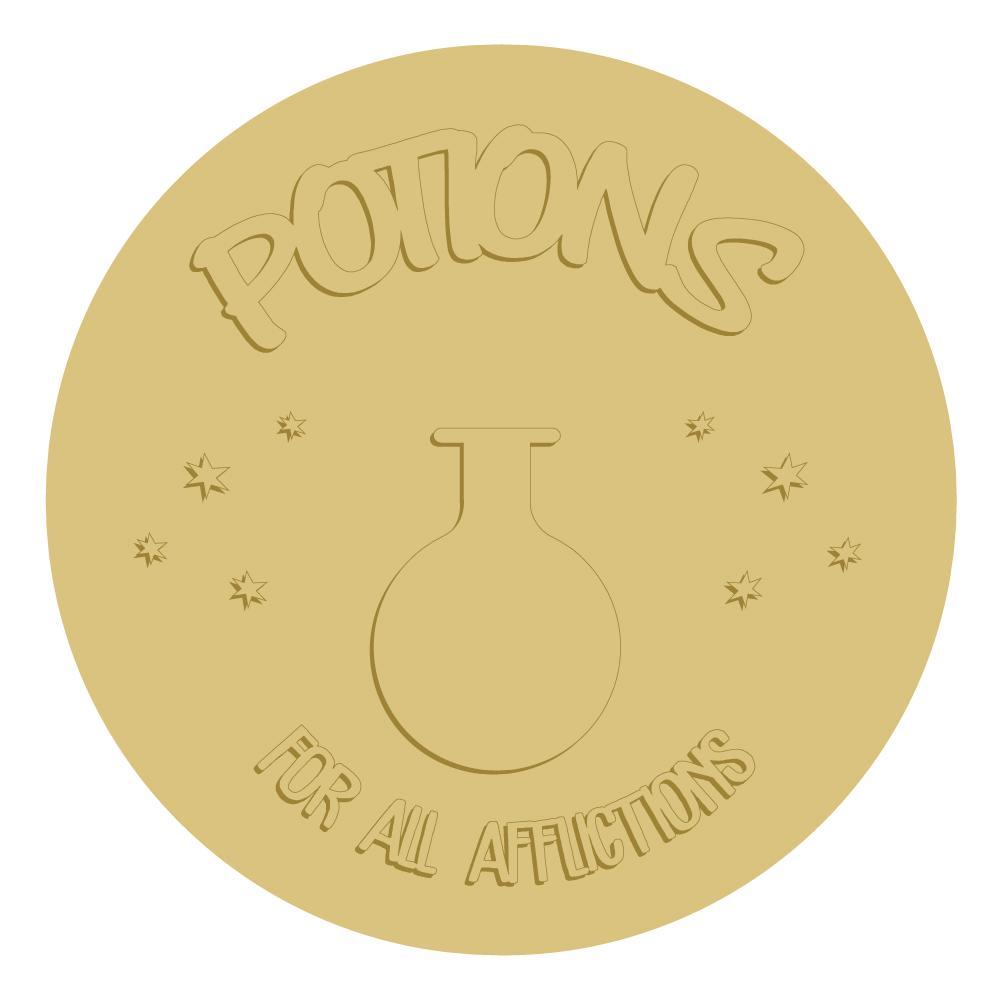 3D Round MDF Cutout Potions For All Afflictions - Unfinished For DIY