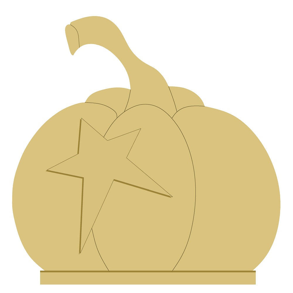 3D Pumpkin MDF Cutout Star Cutout Fall Decor - Unfinished For DIY