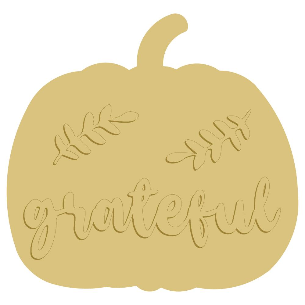 3D Pumpkin MDF Cutout Grateful - Unfinished For DIY
