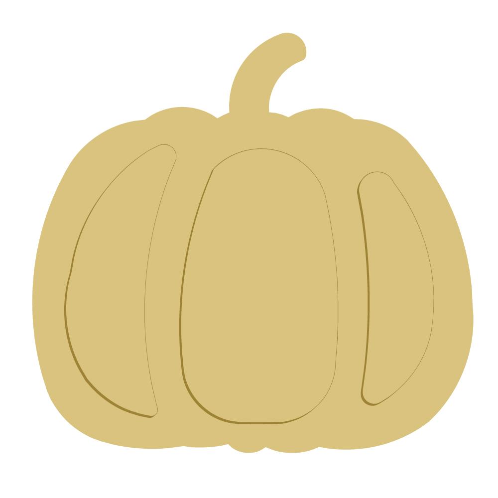 3D Pumpkin MDF Cutout Laser-Etched Design - Unfinished For DIY