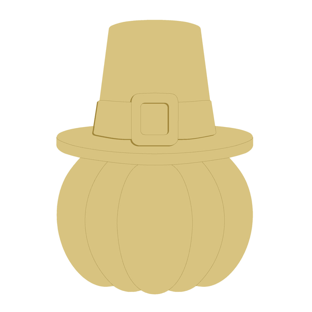 3D Pumpkin with a Hat  MDF Cutout  - Unfinished For DIY