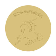 3D Round MDF Cutout Rancho Murieta CA Cowboy On Galloping Horse With Rifle - Unfinished For DIY