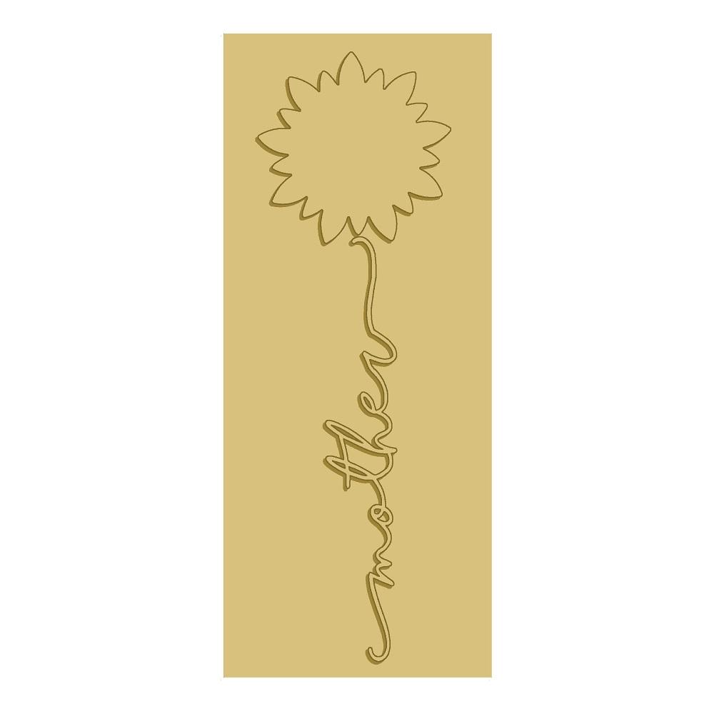 3D Porch leaner MDF Cutout Mother Script Along Stem - Unfinished For DIY