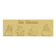 3D Rectangular MDF Cutout Hello Halloween Gnomes - Unfinished For DIY