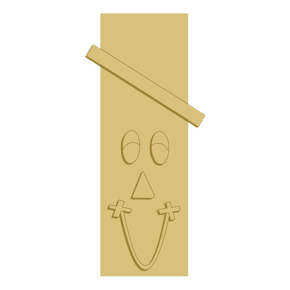 3D Porch leaner MDF Cutout Scarecrow Face - Unfinished For DIY