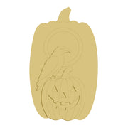 3D Raven on Jack-O-Lantern  MDF Cutout   - Unfinished For DIY